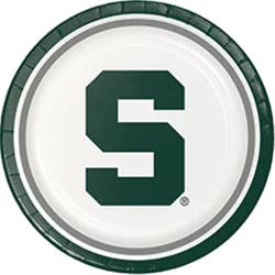 Michigan State Spartans University Paper Plates