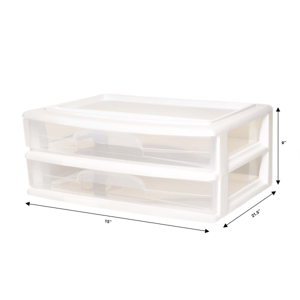 HOMZ 2 DRAWER DOUBLE WIDE STORAGE UNIT