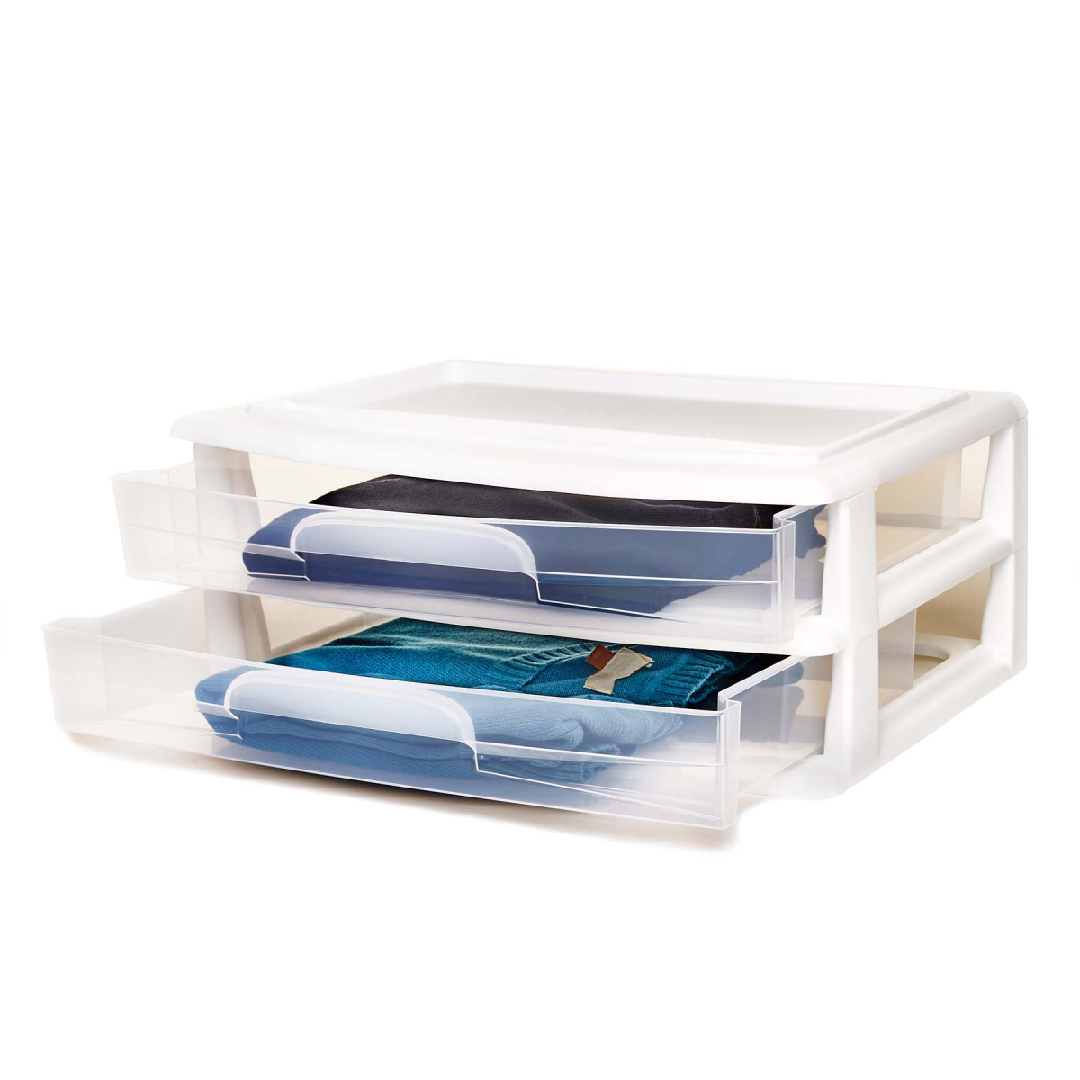 Homz Double White Storage Drawers - Storage Boxes and Totes