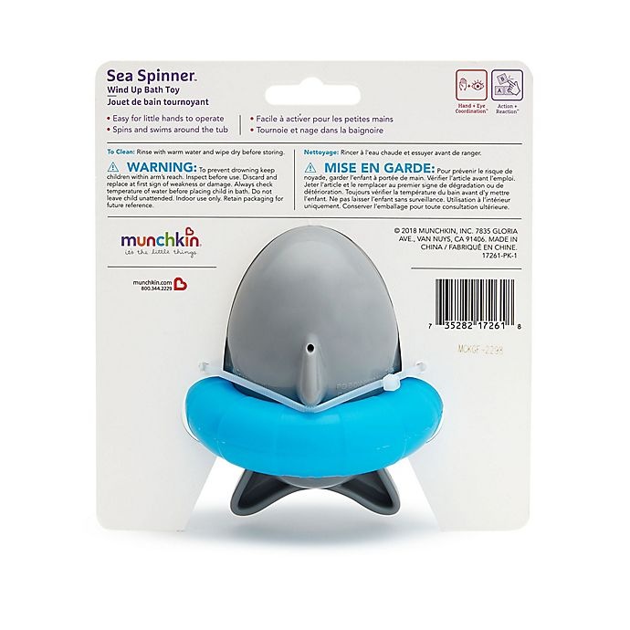 slide 4 of 4, Munchkin Shark Sea Spinner Bath Toy, 1 ct