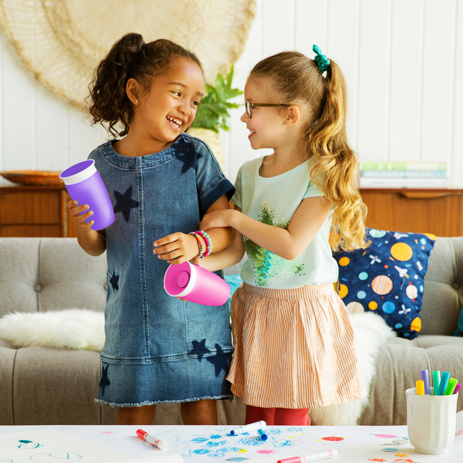 slide 4 of 4, Munchkin Miracle 360 Sippy Cup - 20oz - 2pk - Pink/Purple, 1 ct