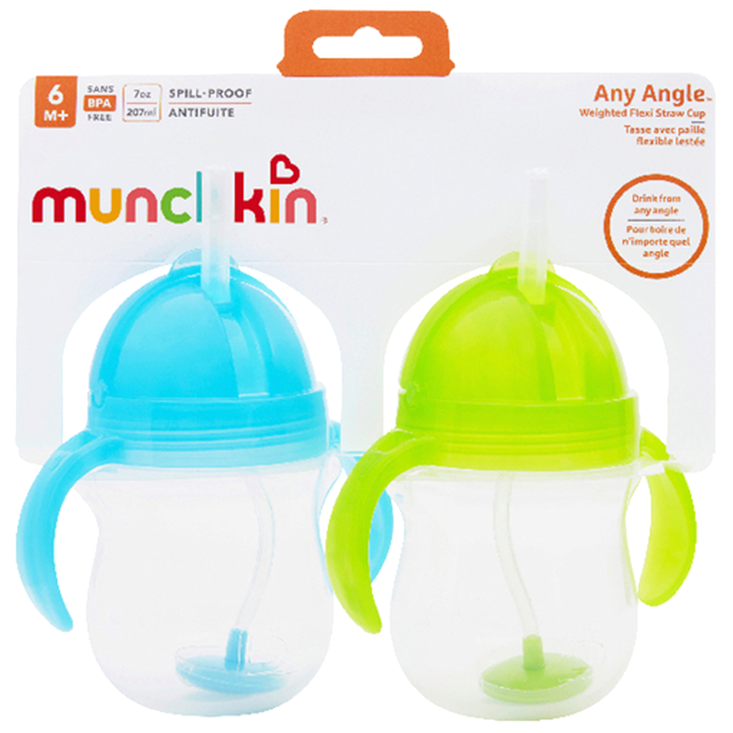 slide 1 of 1, Munchkin Any Angle Click Lock Weighted Straw Cup capacity, 10 oz