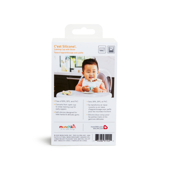 slide 4 of 9, Munchkin C'est Silicone! 6M+ Training Cup with Straw 1 ea, 1 ct