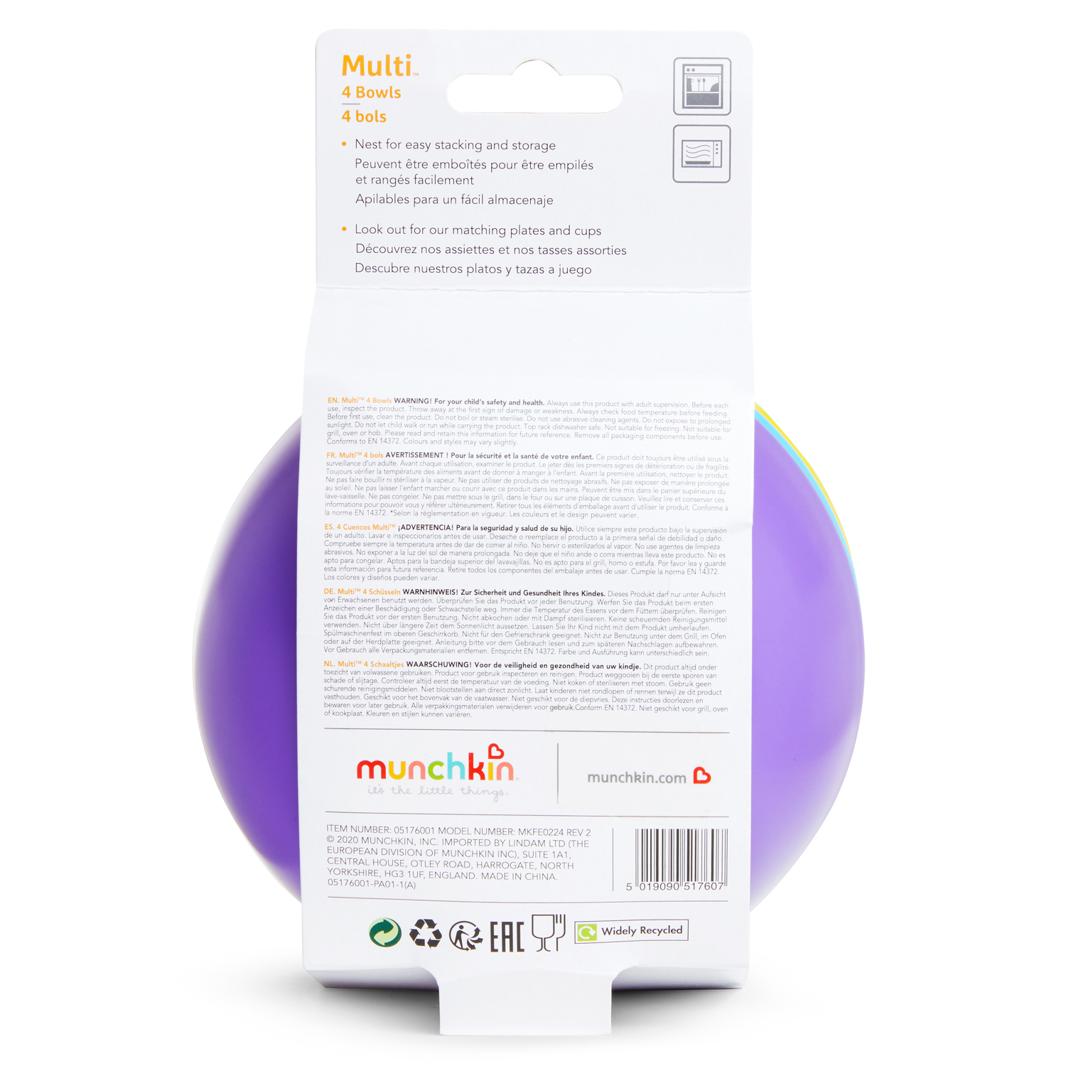 slide 2 of 4, Munchkin Multi Bowls, 4 ct