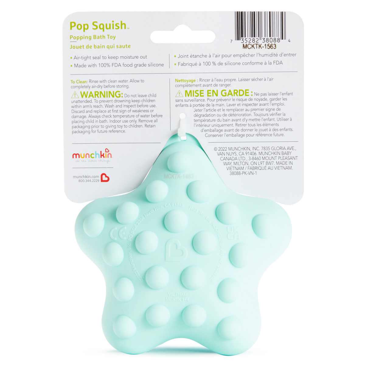 slide 9 of 13, Munchkin Pop Squish Popping Bath Toy, Starfish, 1 ct