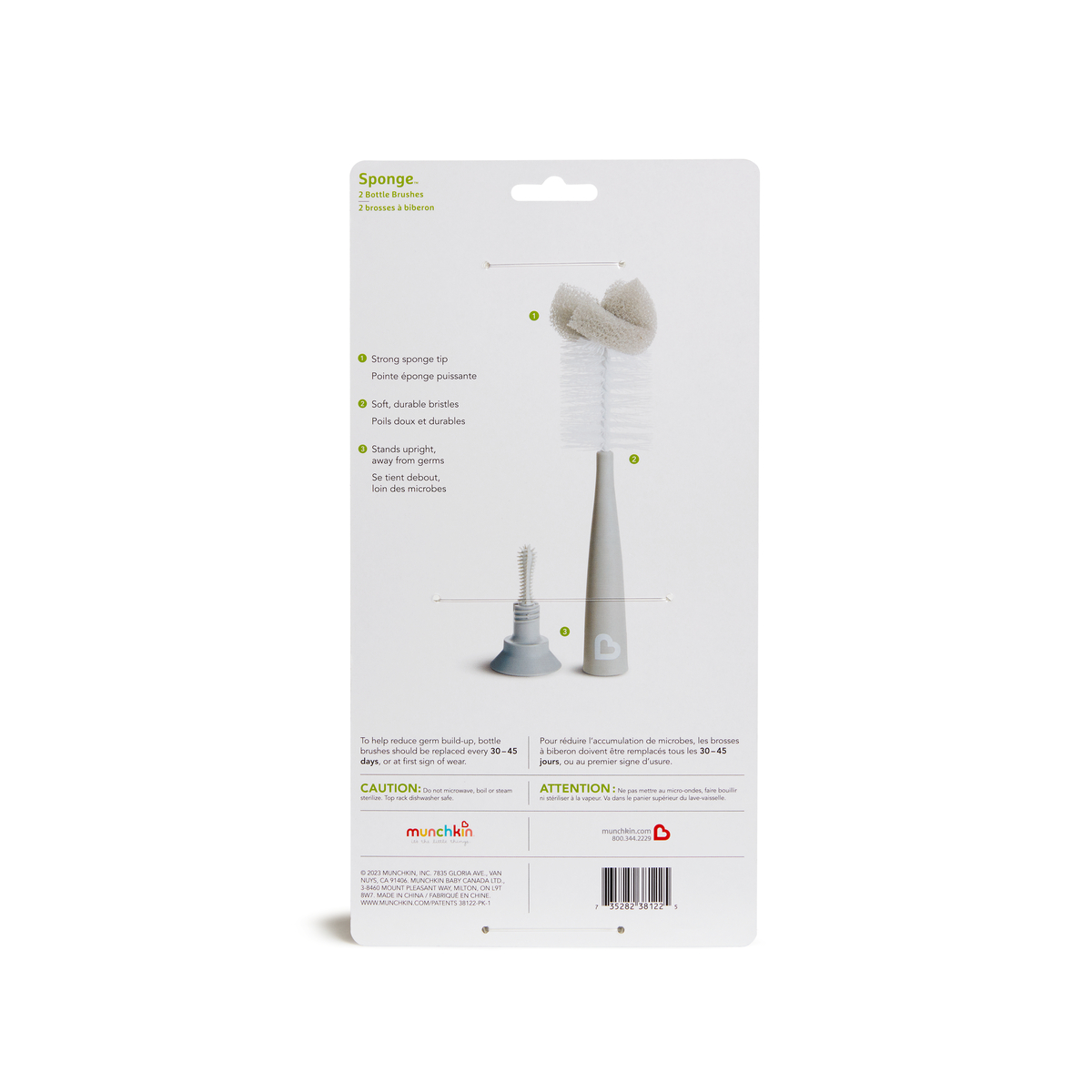 slide 2 of 2, Munchkin Sponge Bottle Brush - 2pk, 2 ct