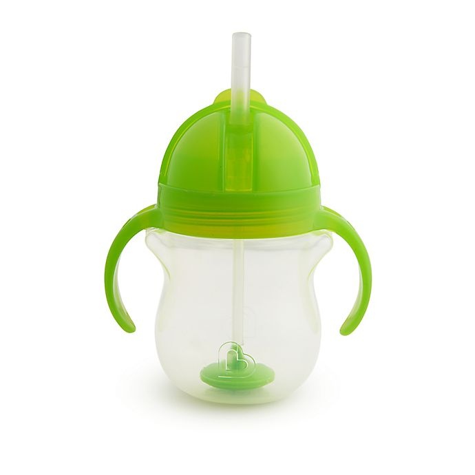 slide 2 of 8, Munchkin Click-Lock Weighted Flexi-Straw Cup - Green, 7 oz