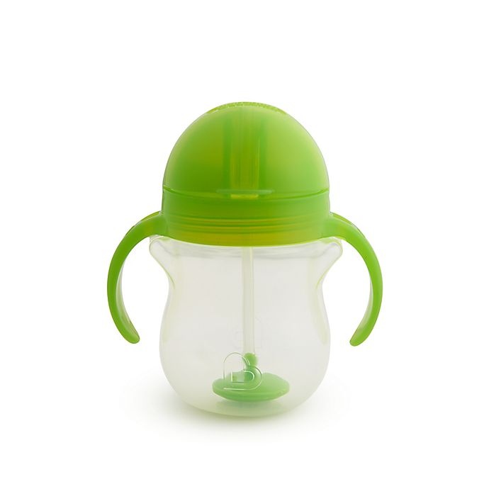 slide 3 of 8, Munchkin Click-Lock Weighted Flexi-Straw Cup - Green, 7 oz