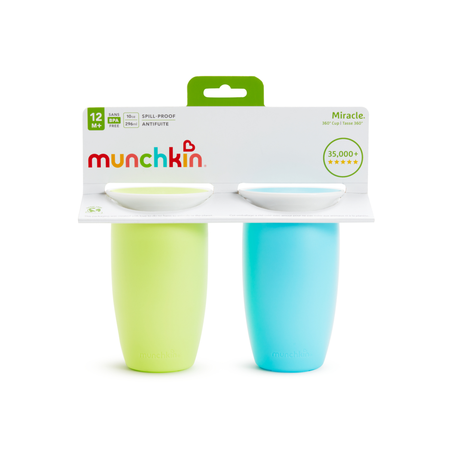 slide 1 of 5, Munchkin Miracle 10 Ounce 360 Degrees Cup 2 ea, 2 ct