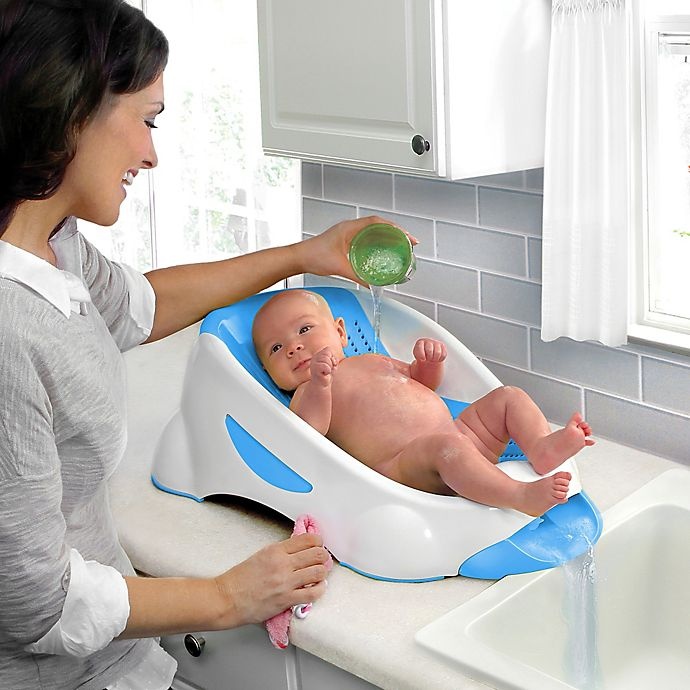 slide 3 of 5, Munchkin Clean Cradle Infant Bath Tub - Blue, 1 ct