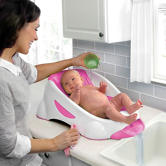 slide 3 of 5, Munchkin Clean Cradle Infant Bath Tub - Pink, 1 ct