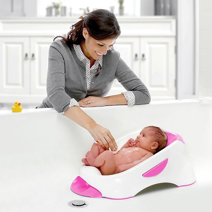 slide 4 of 5, Munchkin Clean Cradle Infant Bath Tub - Pink, 1 ct