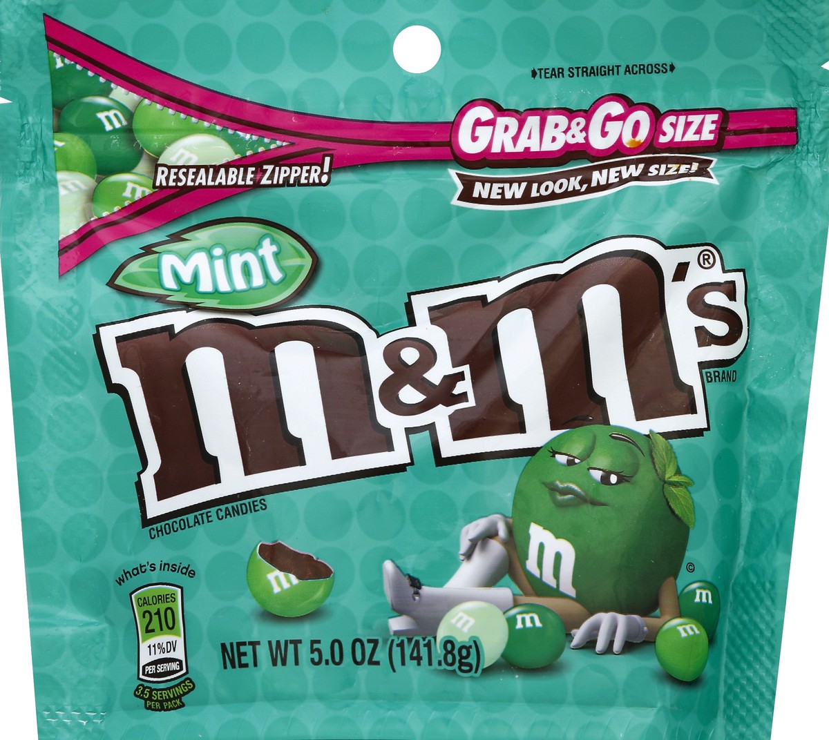 slide 3 of 3, M&M's Grab & Go Mint Dark Chocolate Candy, 5 oz