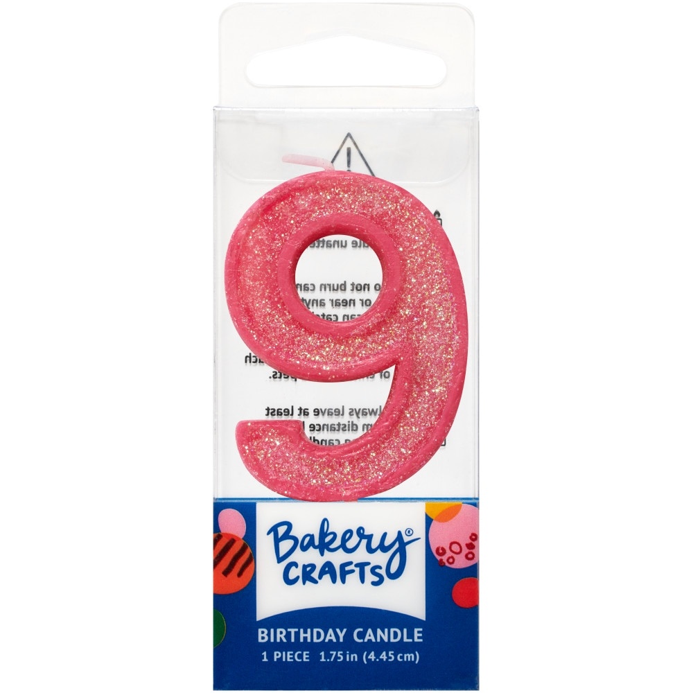 slide 1 of 1, Decopac Nine Birthday Candle Cake Decoration - Pink, 1 ct