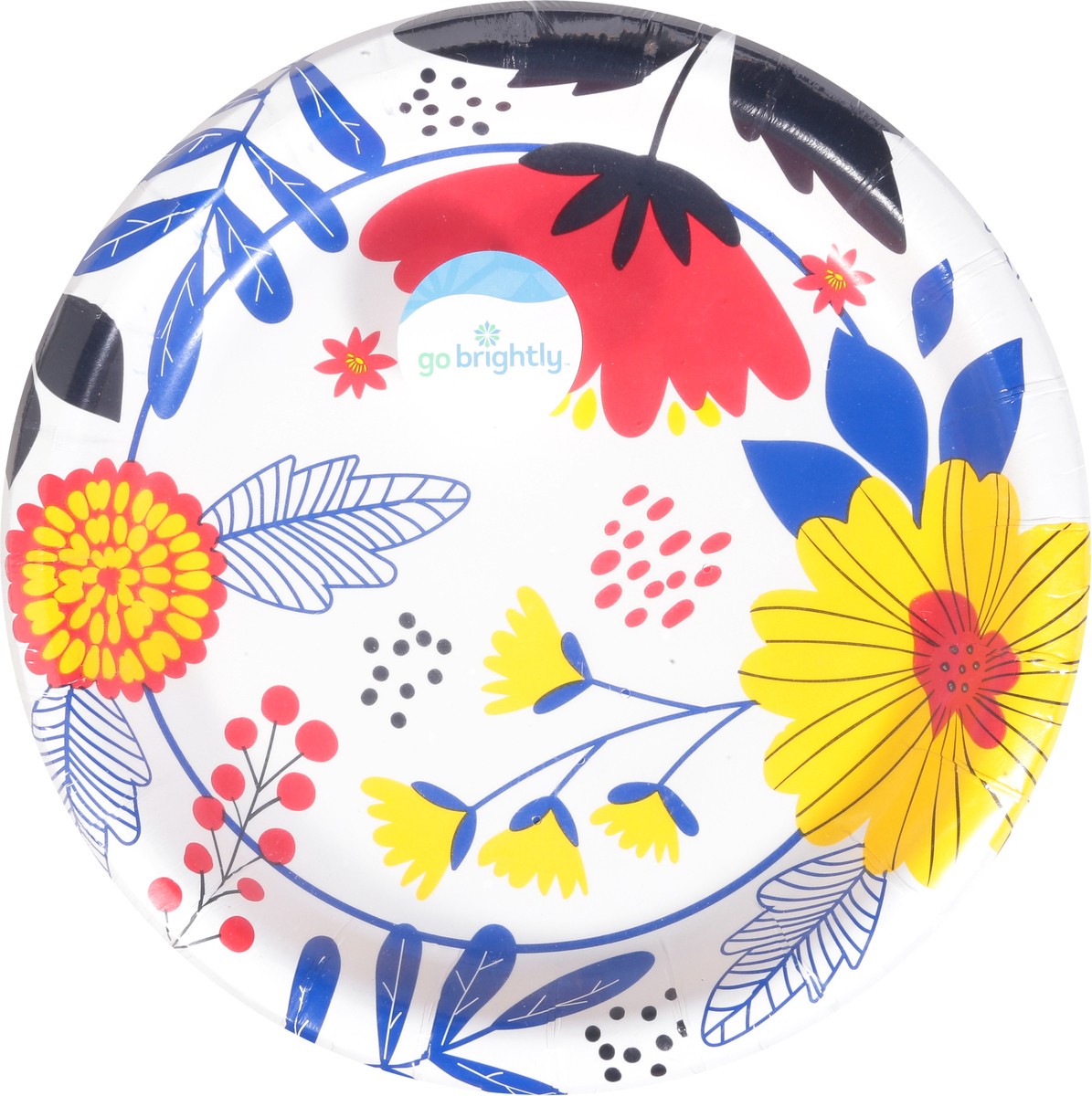 slide 3 of 12, Go Brightly Colorful Blooms Plates 8 ea, 8 ct