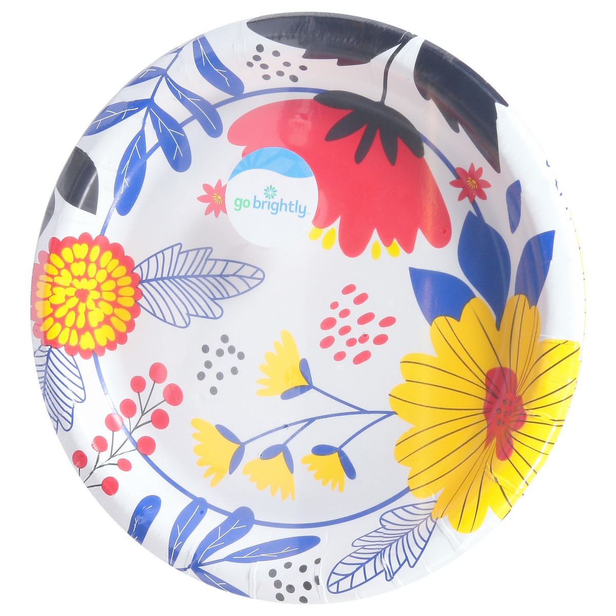 slide 8 of 12, Go Brightly Colorful Blooms Plates 8 ea, 8 ct