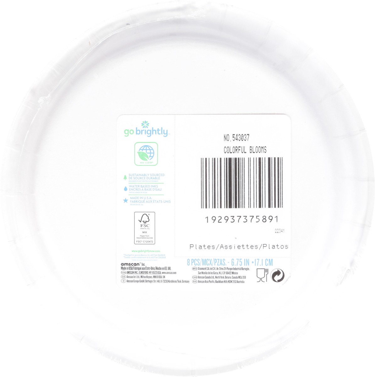 slide 10 of 12, Go Brightly Colorful Blooms Plates 8 ea, 8 ct