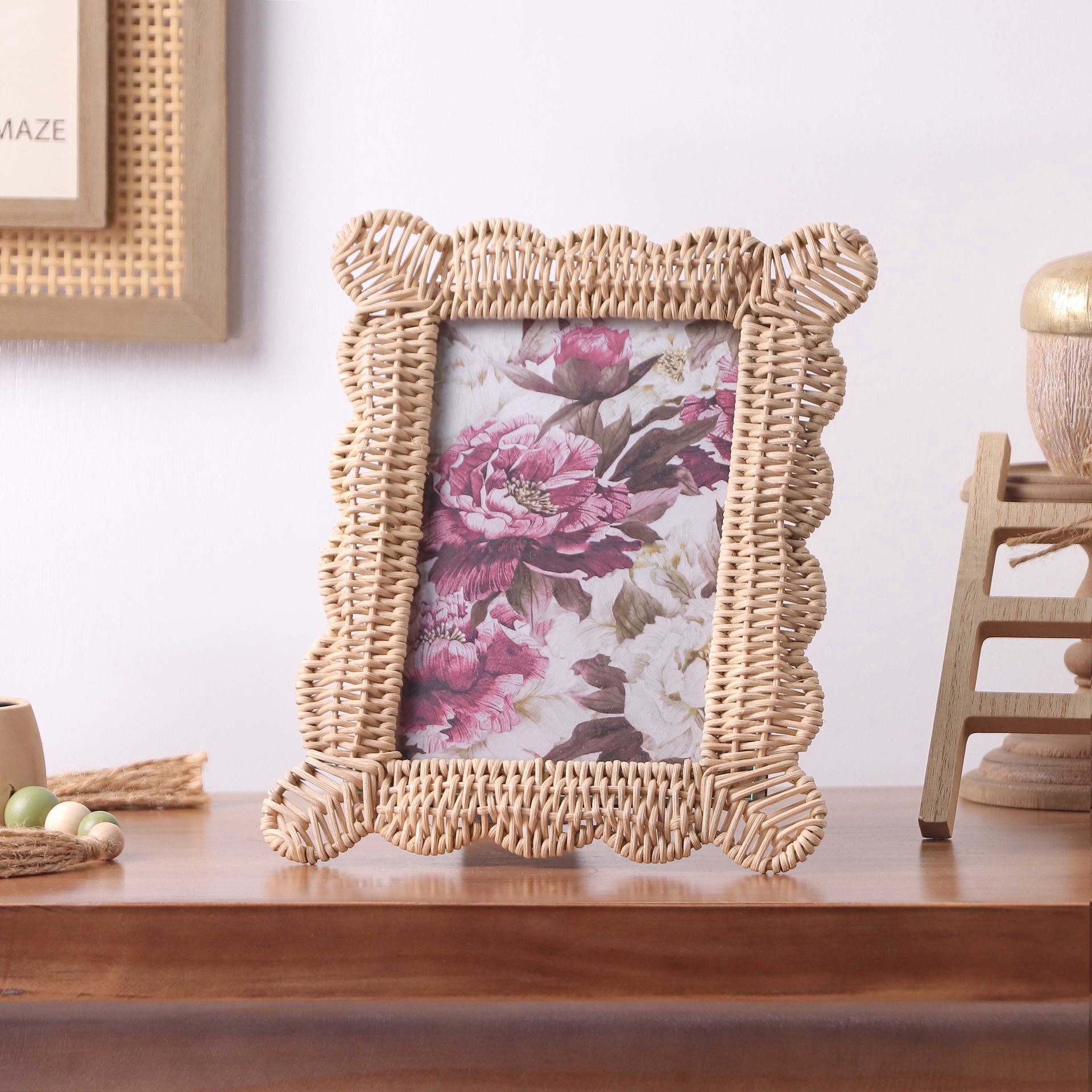 slide 5 of 6, 4" X 6" Wicker Photo Frame By Ashland, 4 in x 6 in