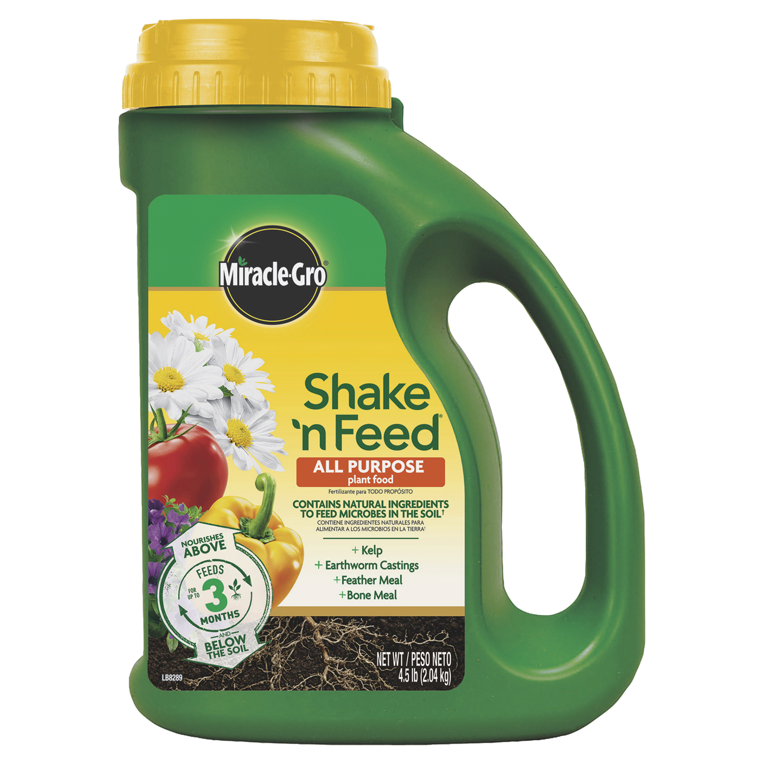 slide 1 of 5, Miracle-Gro Shake 'N Feed All Purpose Continuous Release Plant Food 4.5lb, 4.5 lb