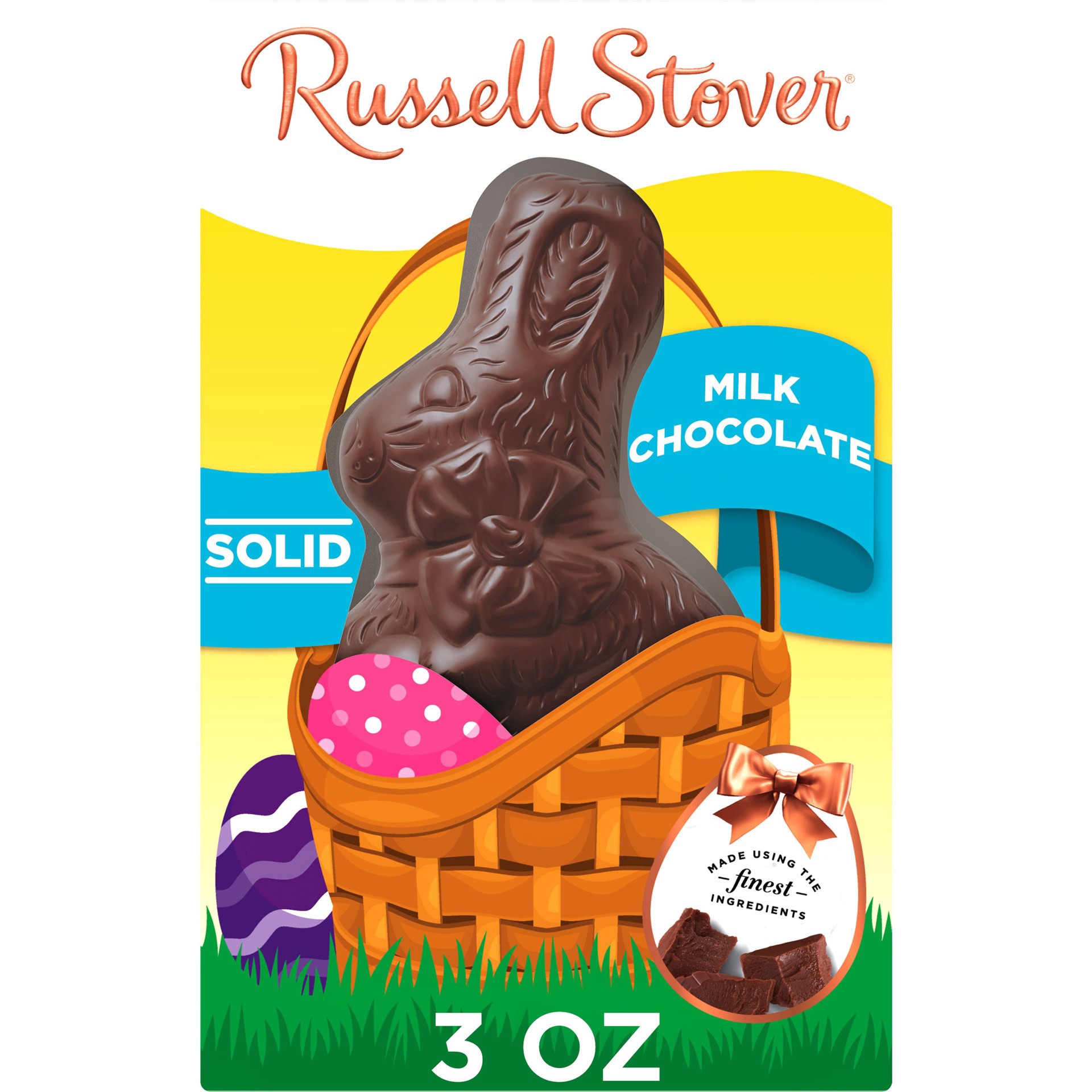 slide 1 of 1, RUSSELL STOVER Easter Bunny Solid Milk Chocolate Candy Rabbit, 3 oz., 3 oz