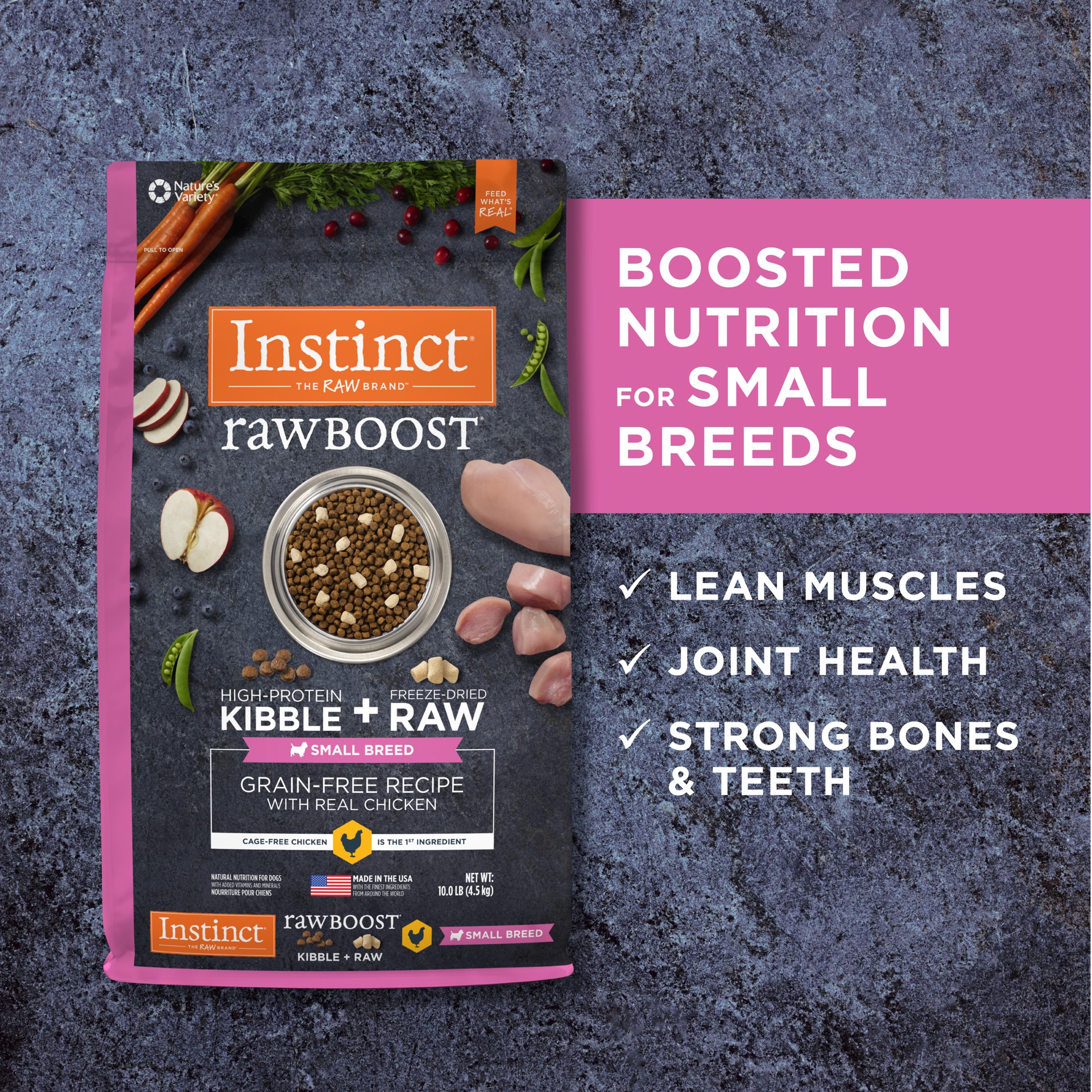 slide 9 of 10, Instinct Raw Boost Small Breed Chicken Dry Dog Food, 10 lb. Bag, 10 lb