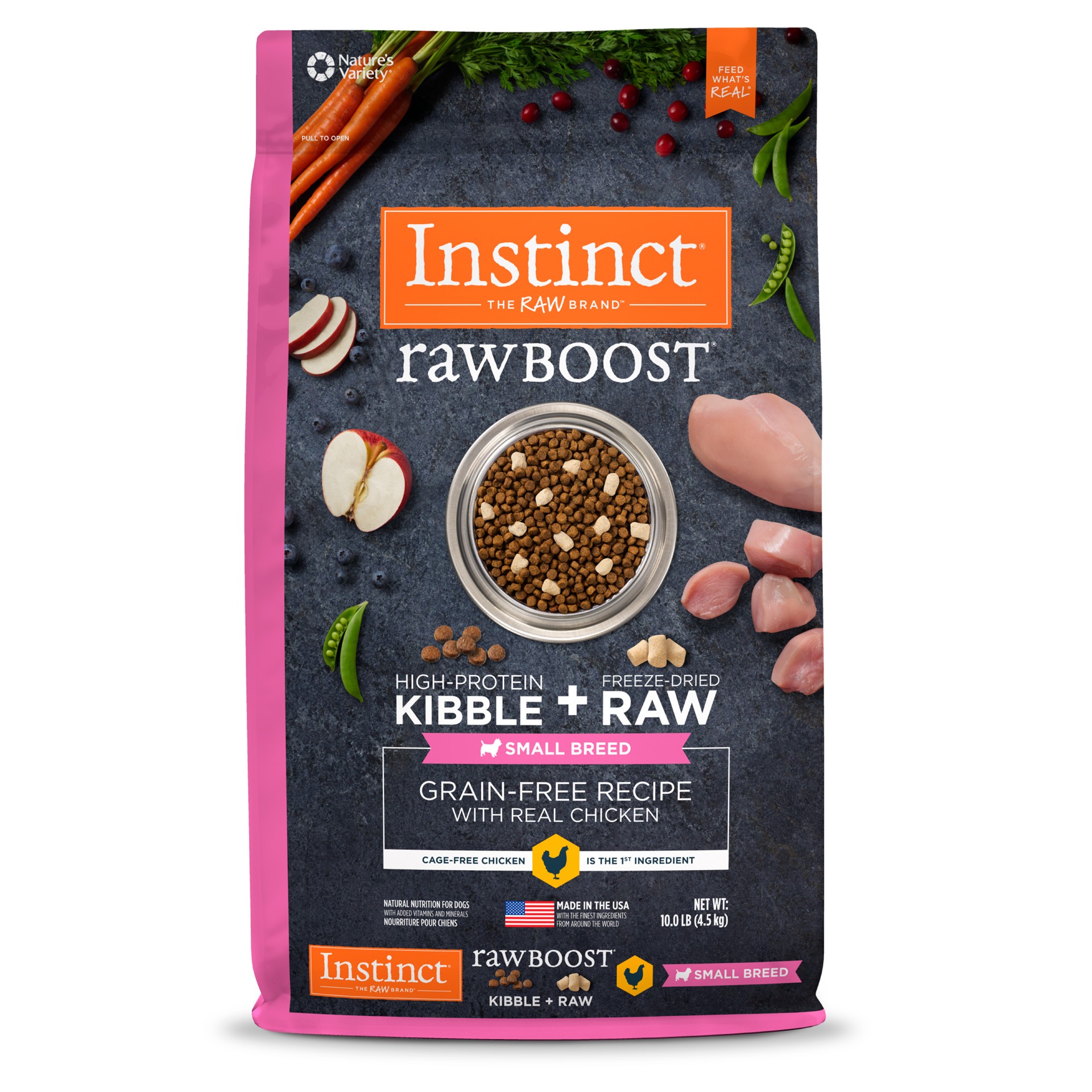 slide 1 of 10, Instinct Raw Boost Small Breed Chicken Dry Dog Food, 10 lb. Bag, 10 lb