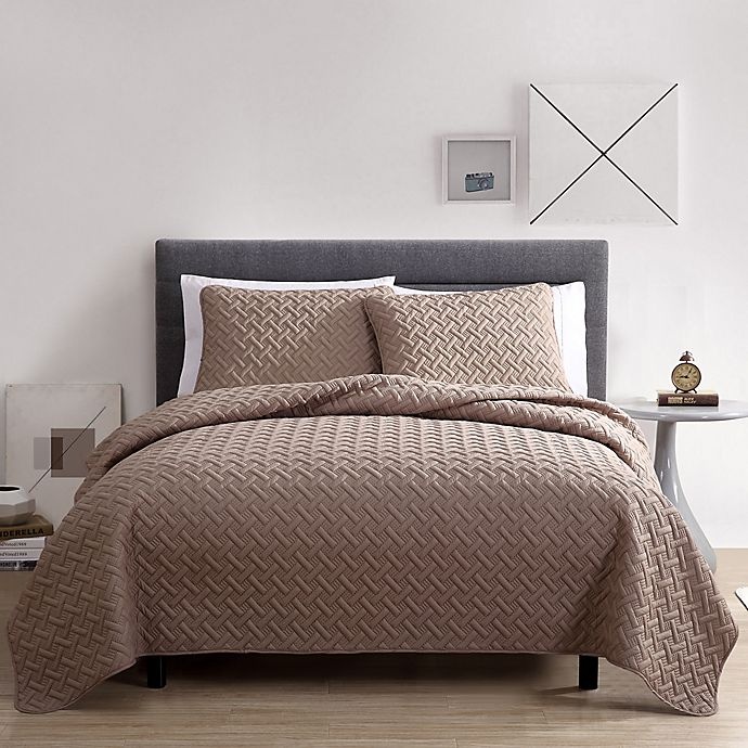 slide 2 of 2, VCNY Home Nia Embossed Twin Quilt Set - Taupe, 1 ct