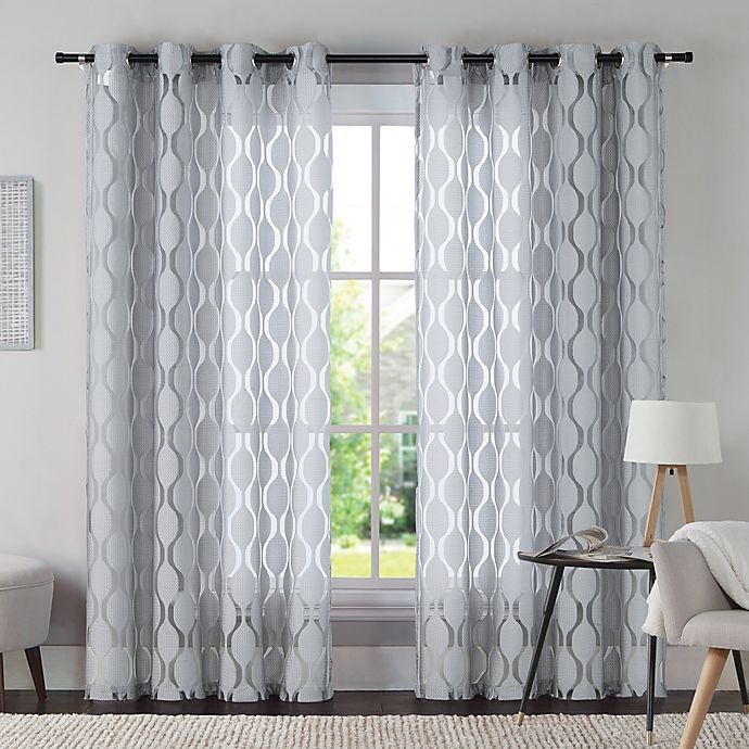 slide 1 of 1, VCNY Aria Window Curtain Panel - Grey, 84 in