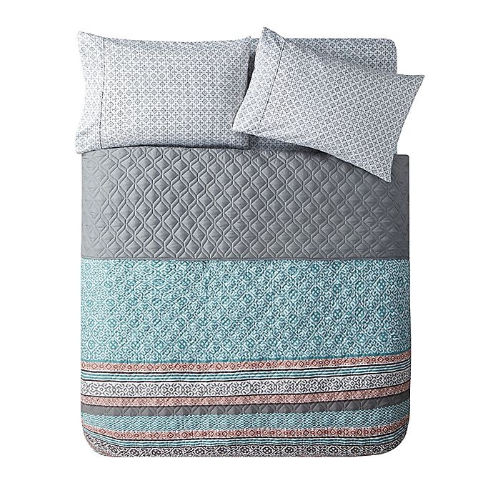 slide 3 of 5, VCNY Home Orane Full XL Quilt Set - Teal, 5 ct