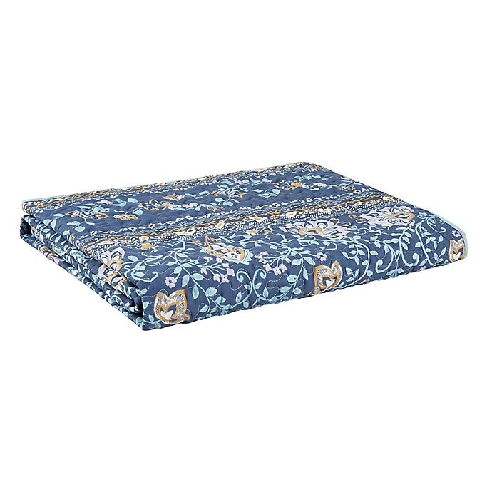 slide 4 of 5, VCNY Home Haidee Damask Full XL Quilt Set - Navy, 5 ct