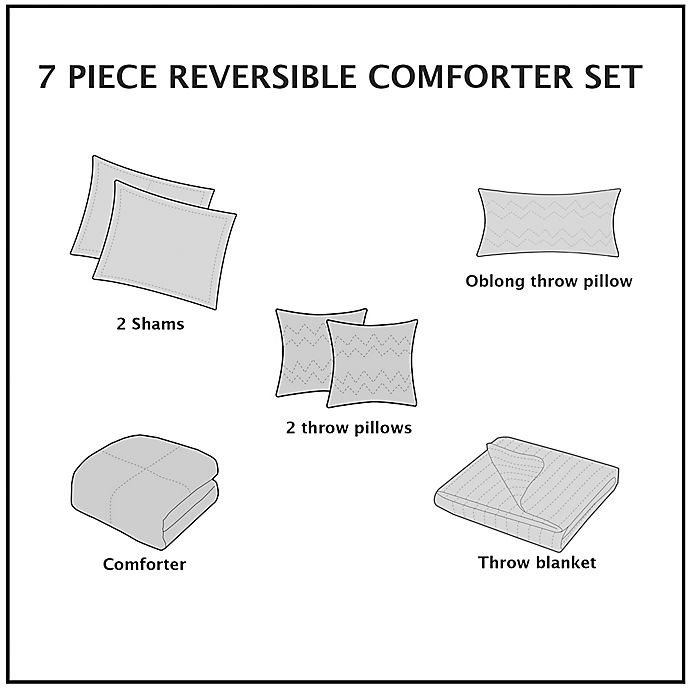 slide 8 of 8, VCNY Home Mosi Reversible King Comforter Set - Grey, 7 ct