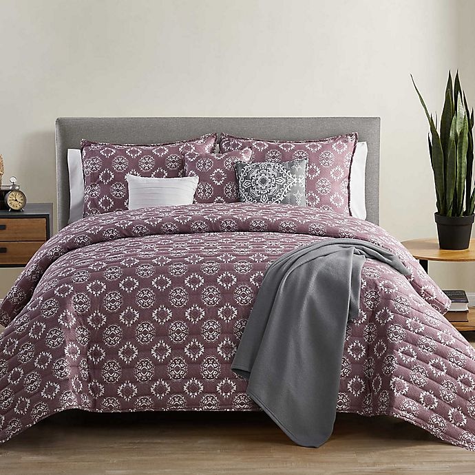 slide 2 of 8, VCNY Home Cairo Reversible Quilt Set - Grey, 7 ct