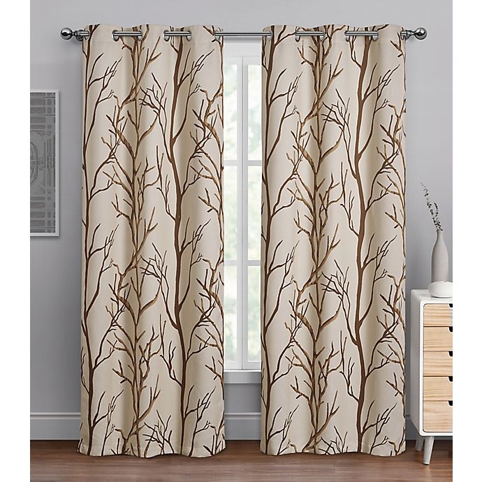 slide 1 of 2, VCNY Home Kingdom Branch Grommet Room Darkening Window Curtain Panel - Taupe, 84 in