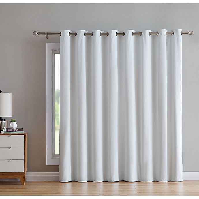 slide 1 of 3, VCNY Home Candice Grommet Room Darkening Window Curtain Panel - White, 84 in
