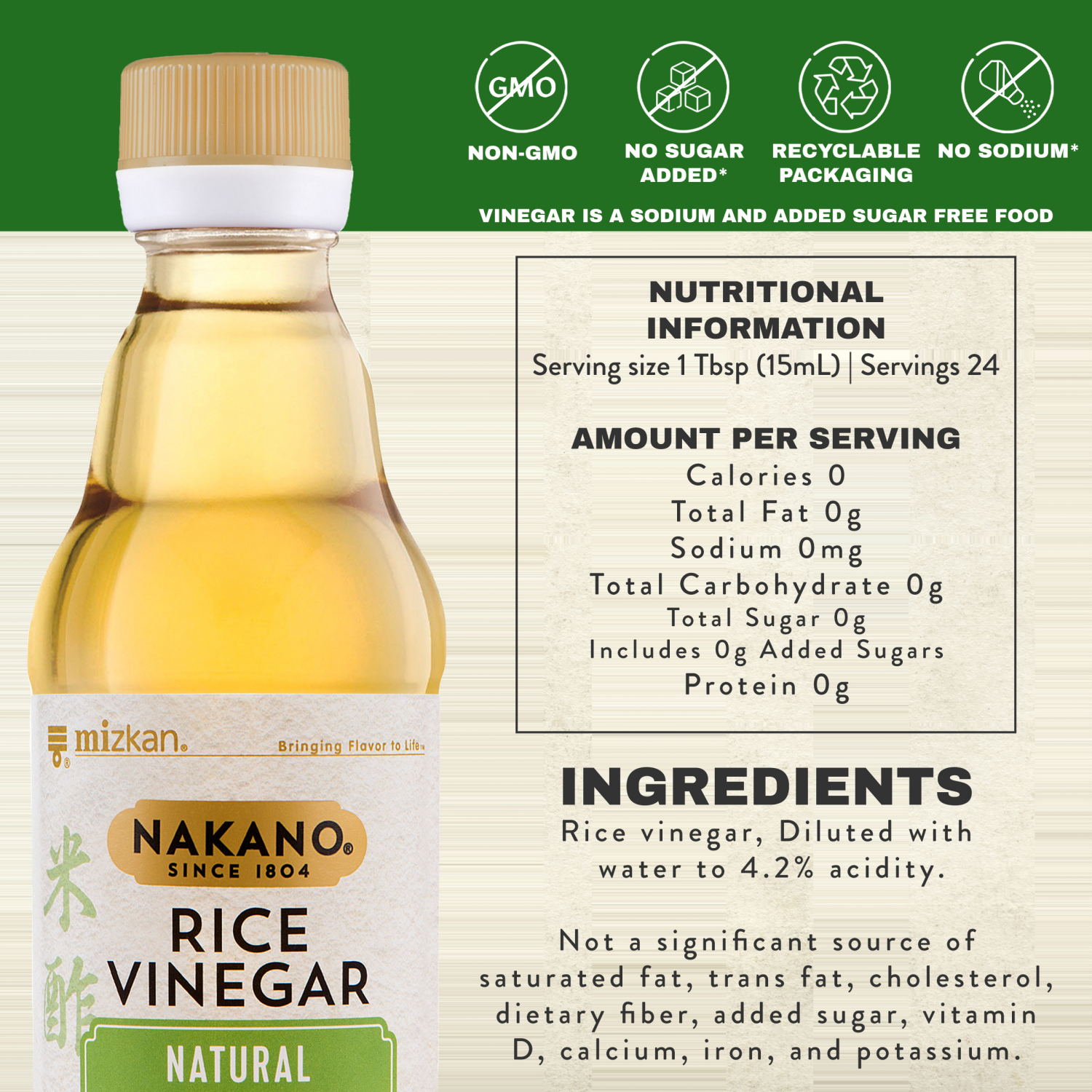 slide 2 of 7, Nakano Natural Mild & Mellow Rice Vinegar 12 fl oz, 12 fl oz