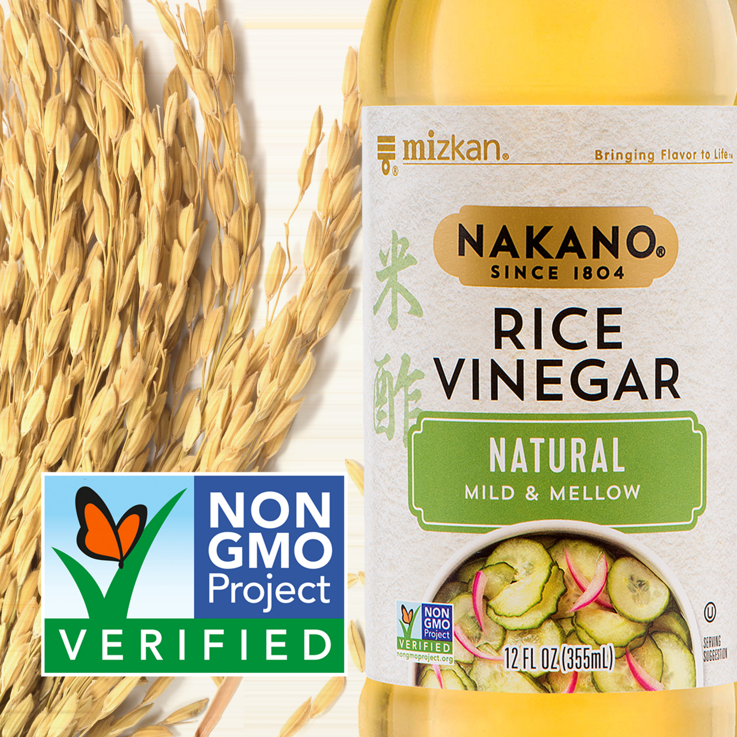 slide 5 of 7, Nakano Natural Mild & Mellow Rice Vinegar 12 fl oz, 12 fl oz