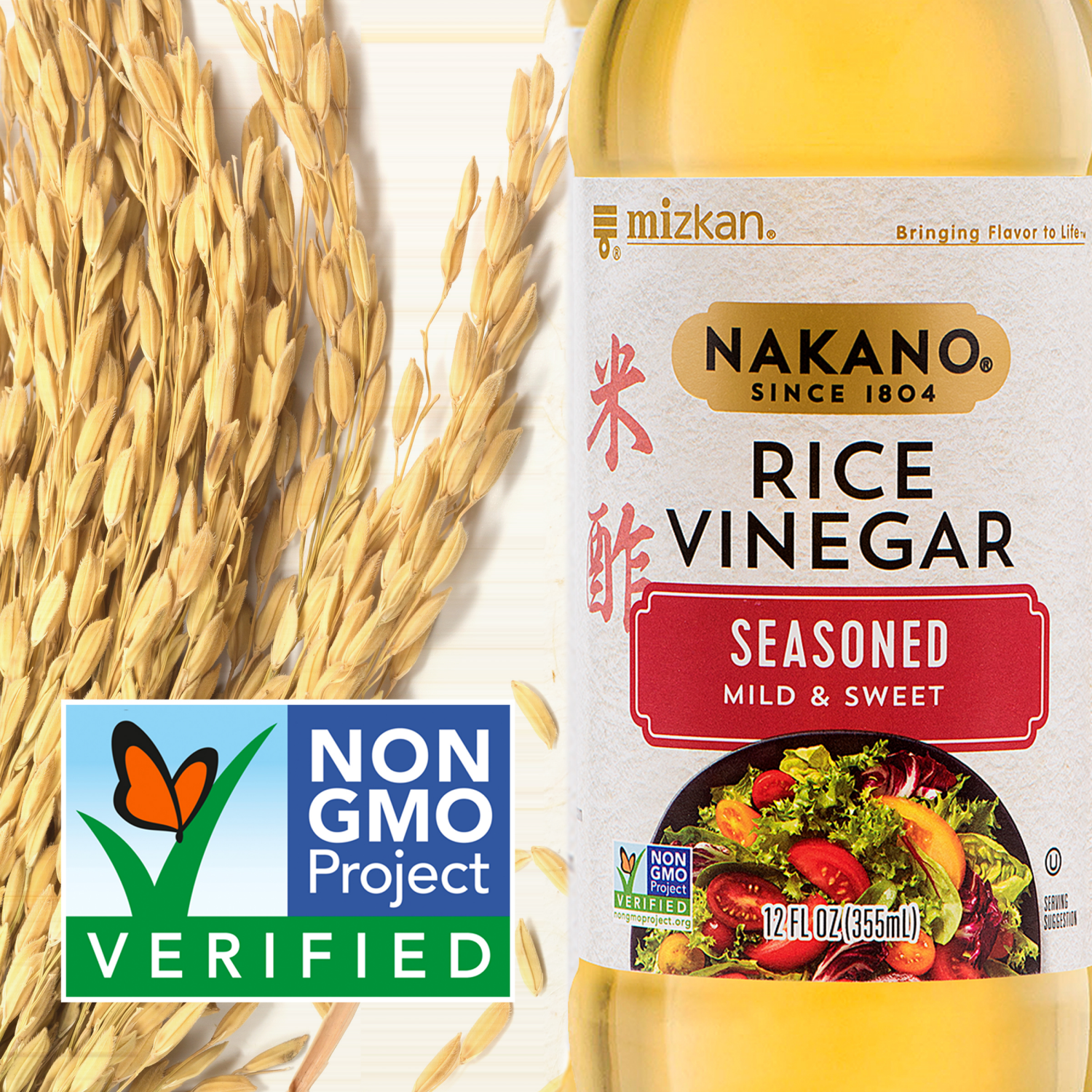 slide 5 of 7, Nakano Seasoned Rice Vinegar, 12 oz., 12 fl oz