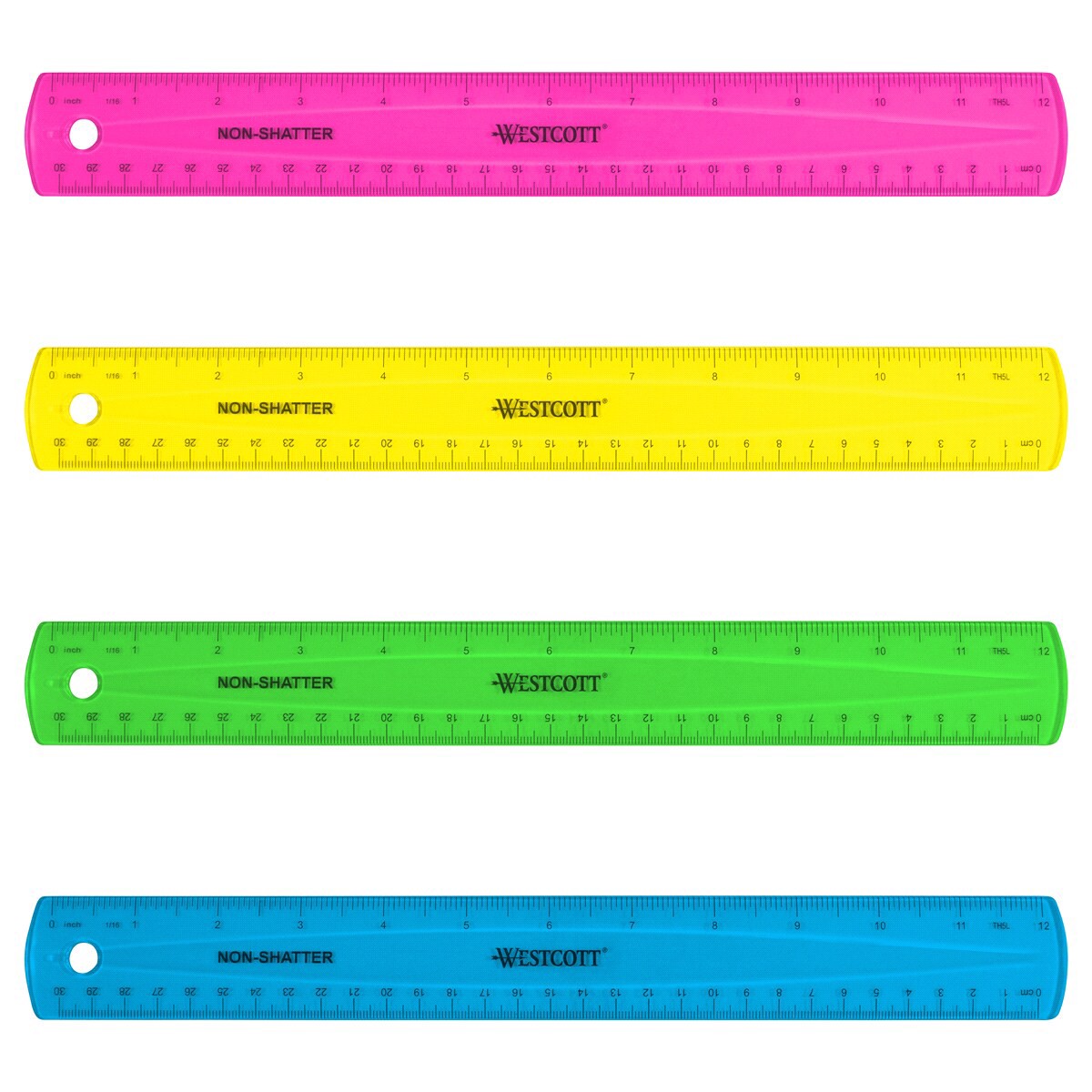 slide 1 of 1, Westcott 12 Inch Shatterproof Colored Ruler, 12 in