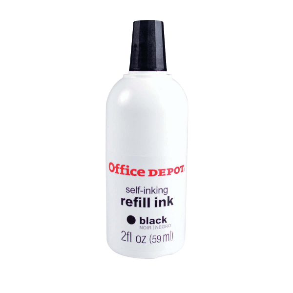 slide 2 of 3, Office Depot Brand Felt Stamp Pad with Refill, Size 1, Black, 2 3/4 in x 4 1/4 in