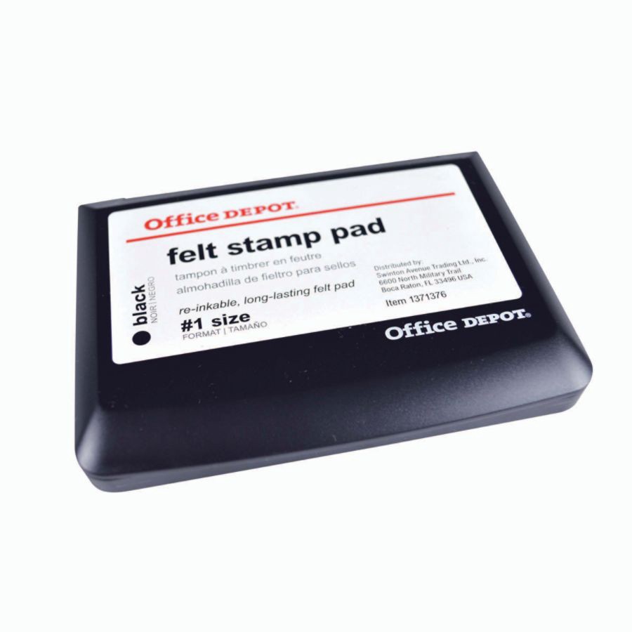 Office Depot Brand Felt Stamp Pad with Refill, Size 1, Black 1 ct | Shipt