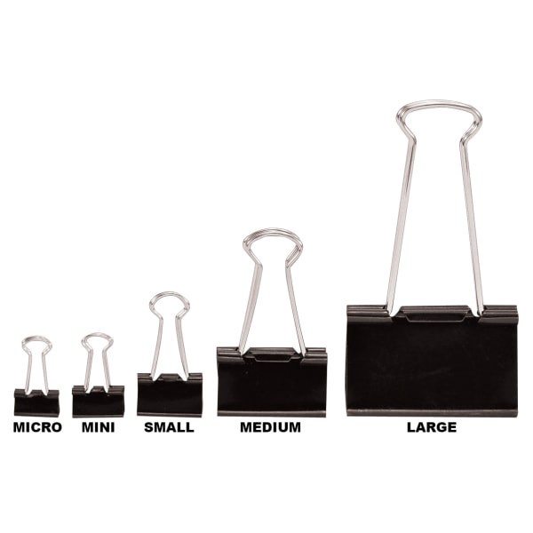 slide 2 of 2, Office Depot Brand Binder Clips, Smal, Black, 12 ct