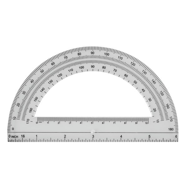 slide 4 of 5, Office Depot Semicircular 6'' Protractor, Clear, 6 in