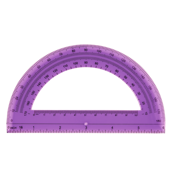 slide 2 of 5, Office Depot Semicircular 6'' Protractor, Clear, 6 in