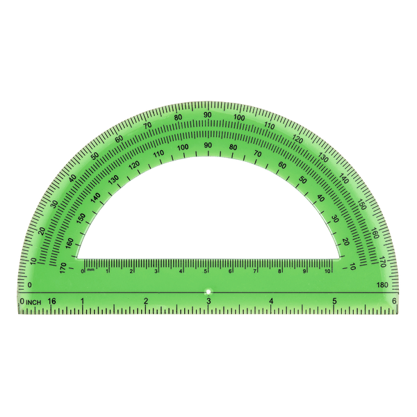 slide 5 of 5, Office Depot Semicircular 6'' Protractor, Clear, 6 in