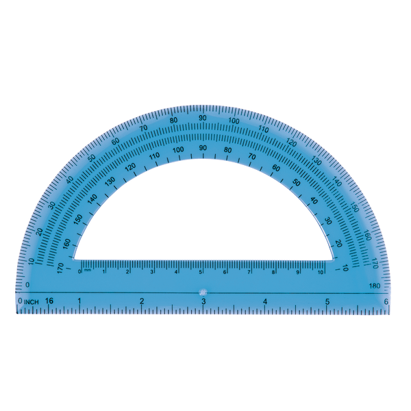 slide 3 of 5, Office Depot Semicircular 6'' Protractor, Clear, 6 in