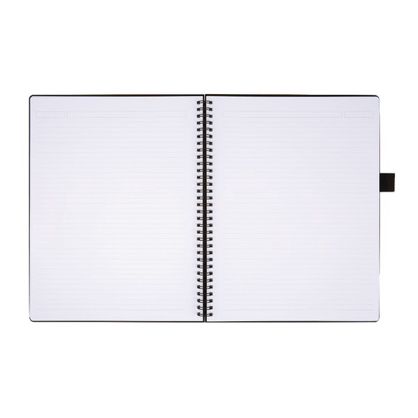 slide 3 of 3, Office Depot Brand Hard Cover Premium Business Notebook, 1 Subject, Narrow Ruled, Black, 60 ct; 8 1/2 in x 11 in