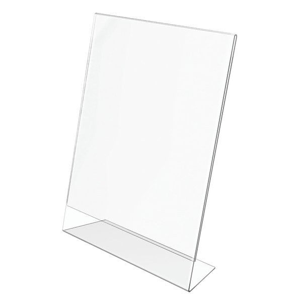slide 5 of 5, Office Depot Brand Slanted Sign Holder, Vertical, Clear, 7 3/16 in x 5 1/16 in