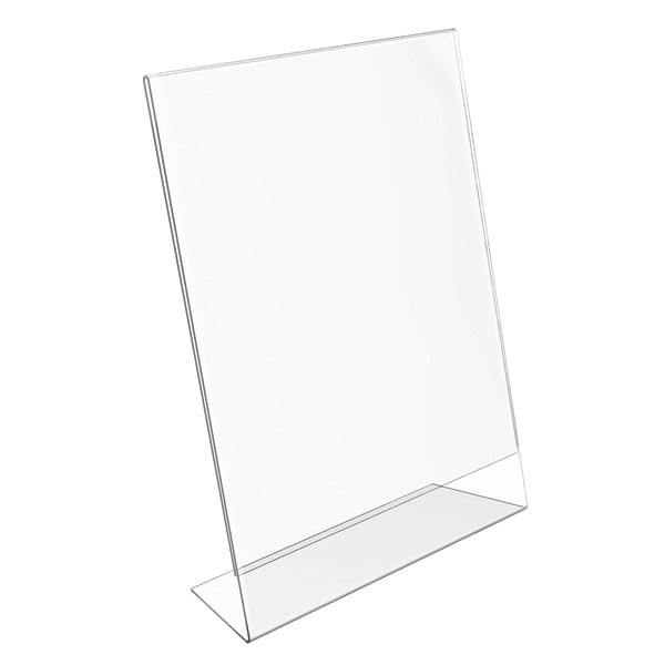 slide 2 of 5, Office Depot Brand Slanted Sign Holder, Vertical, Clear, 7 3/16 in x 5 1/16 in