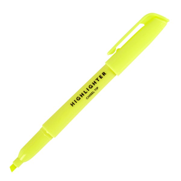 slide 2 of 2, Office Depot Brand 100% Recycled Pen-Style Highlighters, Yellow, Pack Of 6, 6 ct