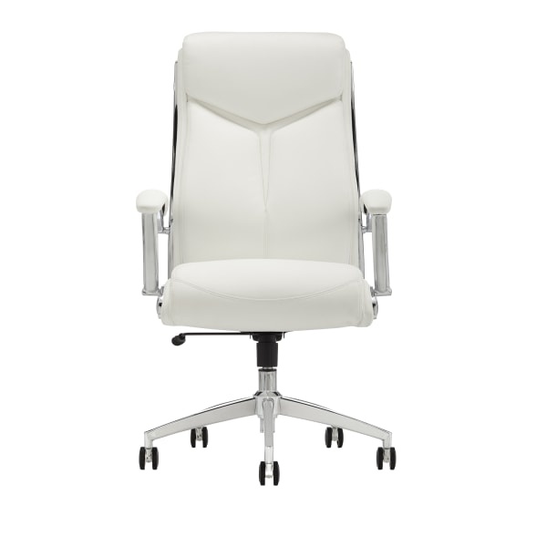 Realspace Modern Comfort Verismo Bonded Leather HighBack Executive Chair, White/Chrome 1 ct Shipt